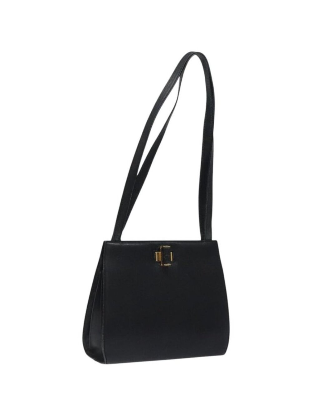 Salvatore Ferragamo Shoulder Bag Leather Black Gold